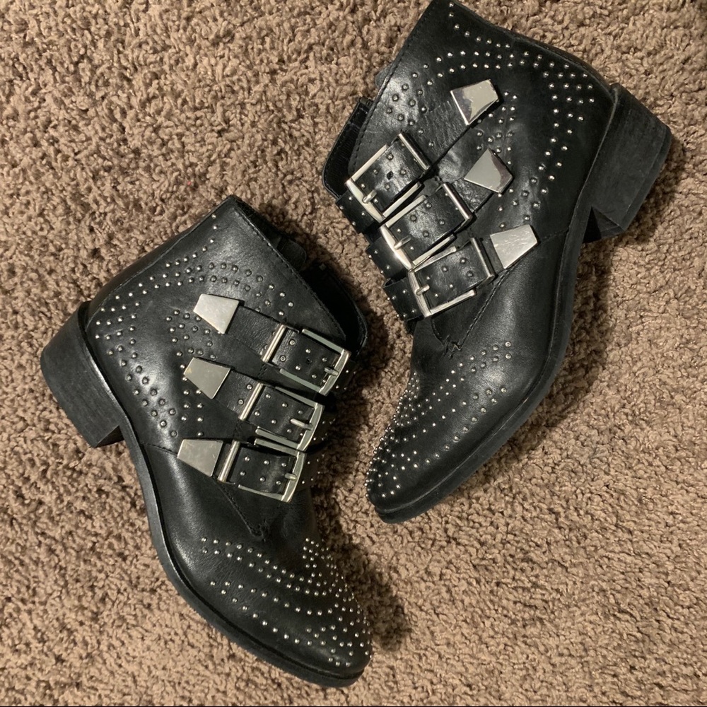 Aldo Studded Buckle Ankle Booties